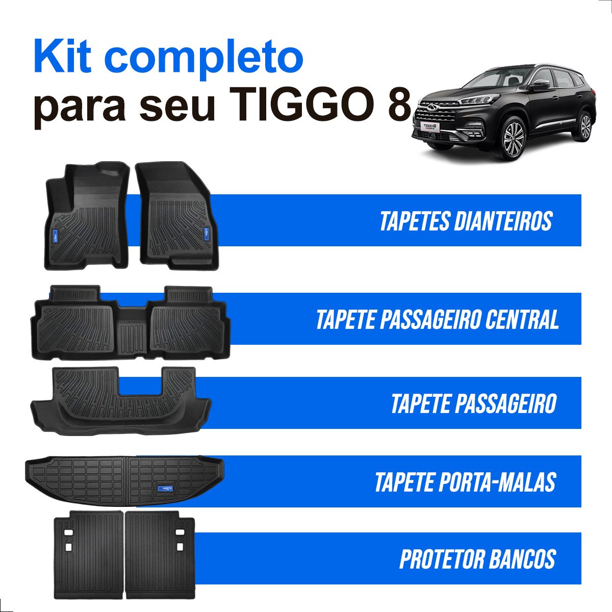 Kit tapete TPE Chery Tiggo 8 completo - Imagem 3