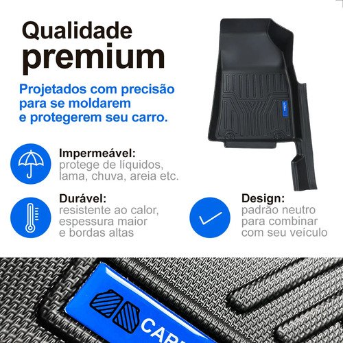Kit Tapete Byd Dolphin Mini Completo Impermeável Carpette Preto - Imagem 3