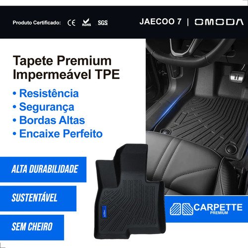 Kit Tapete Jaecoo 7 Completo Tpe 3d Impermeável Carpette Preto - Imagem 6