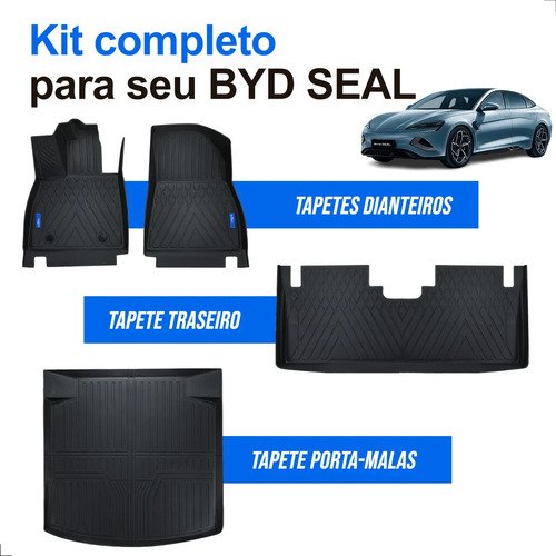 Kit Tapete Byd Seal Completo Tpe 3d Impermeável Carpette Preto - Imagem 3