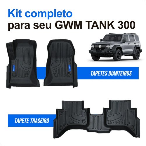 Kit Tapete Gwm Tank 300 Tpe 3d Impermeável Carpette Preto - Imagem 3