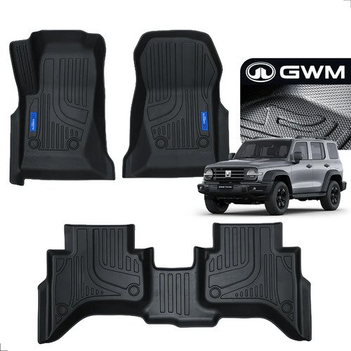 Kit Tapete Gwm Tank 300 Tpe 3d Impermeável Carpette Preto - Imagem 10