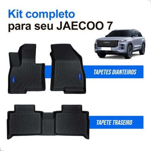 Kit Tapete Jaecoo 7 Completo Tpe 3d Impermeável Carpette Preto - Imagem 3