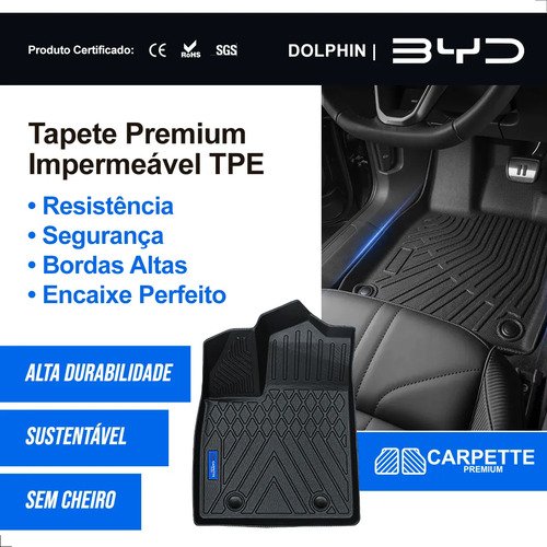 Kit Tapete Byd Dolphin Completo Tpe 3d Impermeável Carpette Preto - Imagem 6