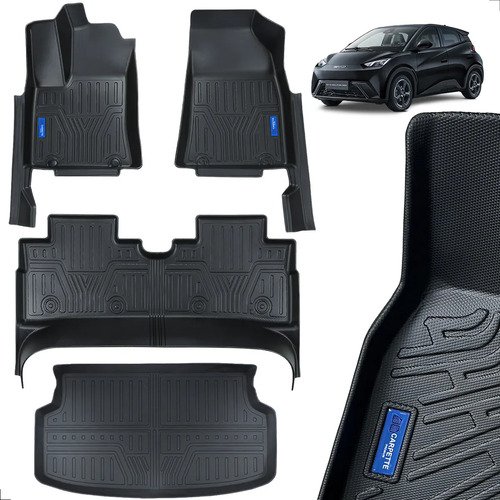 Kit Tapetes Byd Dolphin Mini Tpe 3d Impermeável Carpette Preto
