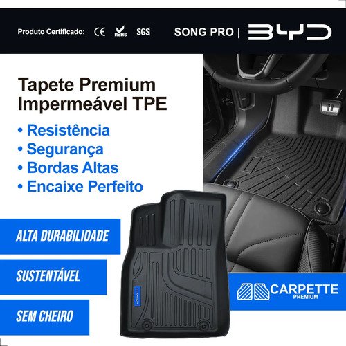 Kit Tapete Byd Song Pro Tpe 3d Impermeável Carpette Premium Preto - Imagem 6