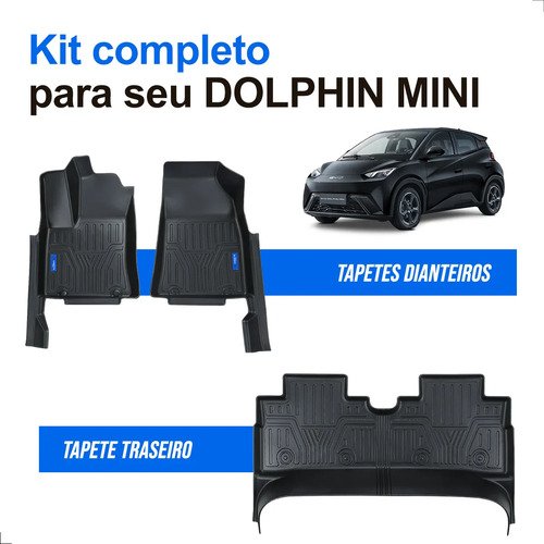 Kit Tapete Byd Dolphin Mini Tpe 3d Impermeável Carpette Preto - Imagem 4